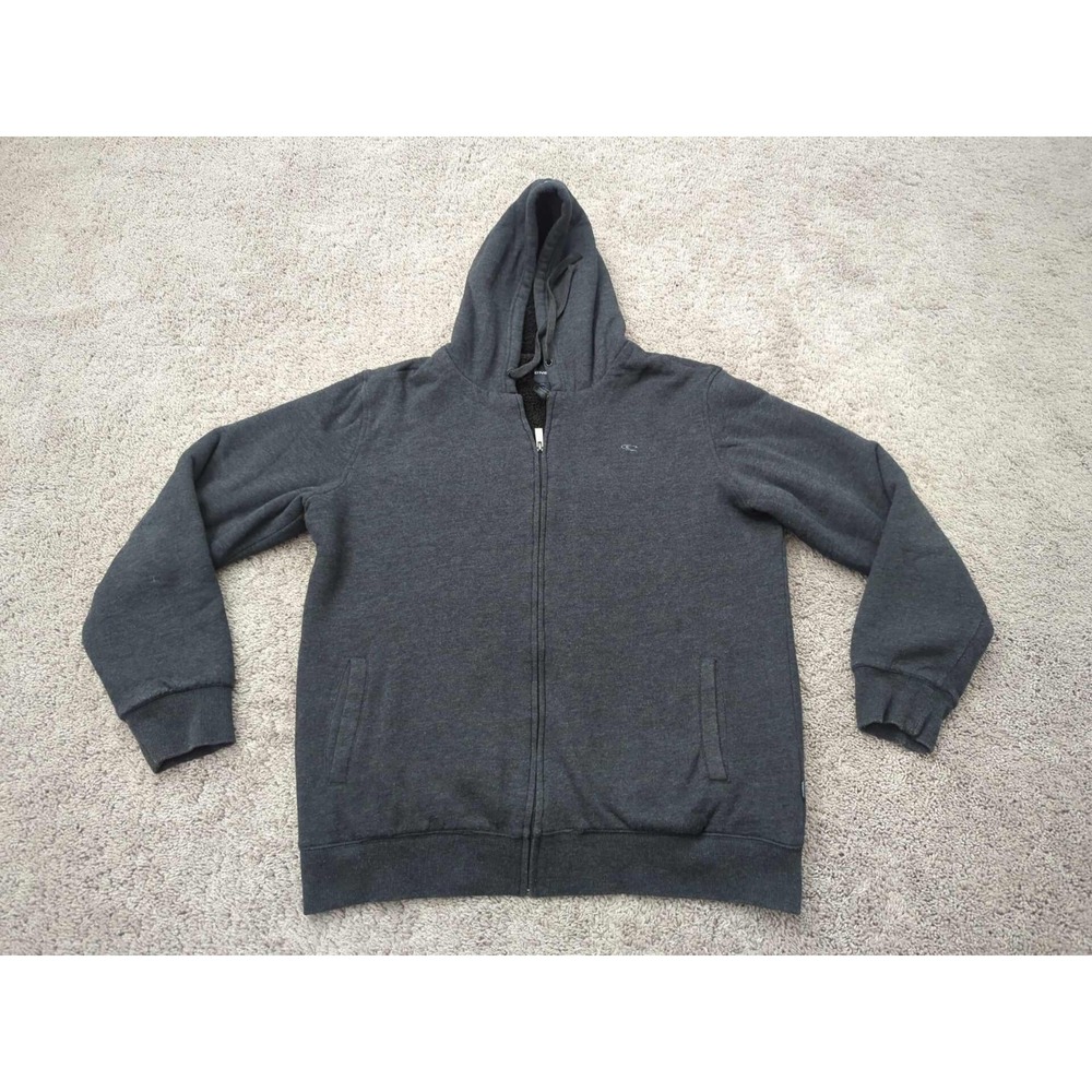 O'Neill Jacket Mens XL Gray Long Sleeve Hooded Fleece Lined Surf Skate Y2K